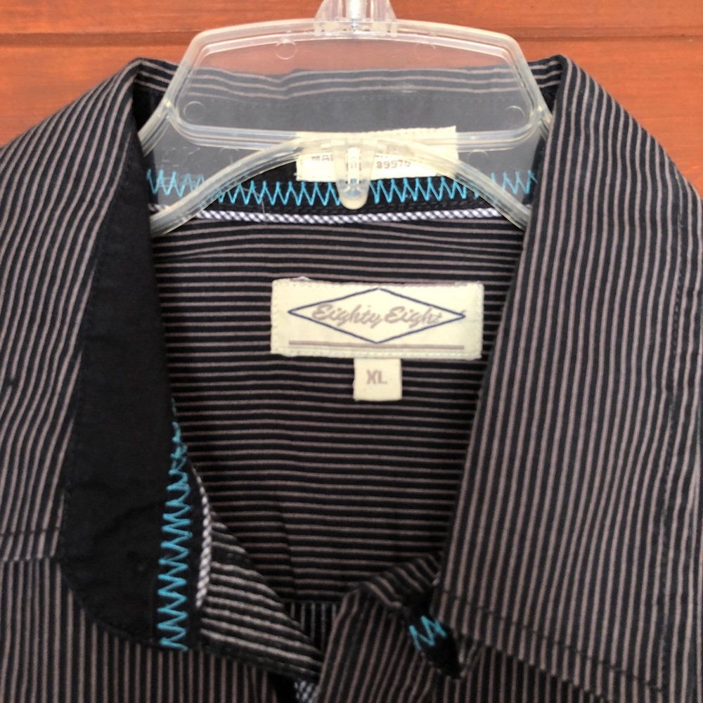Eighty Eight Stripe Black Button Down - image 2